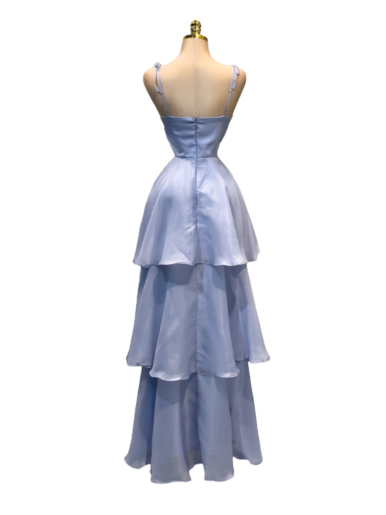 Vestido Azul Celeste Con Volantes - Image 3