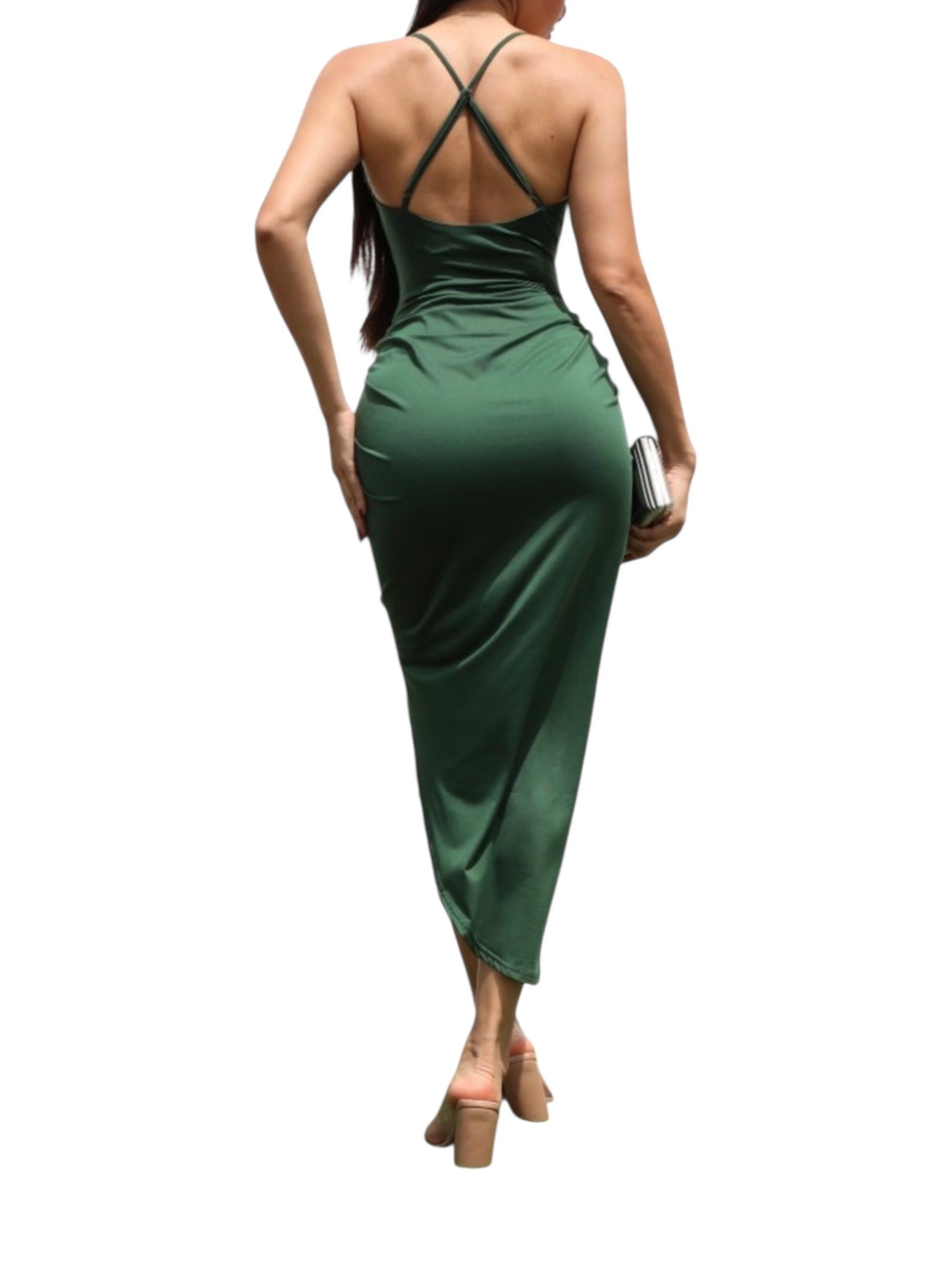 Vestido Verde Con Fruncido - Image 3