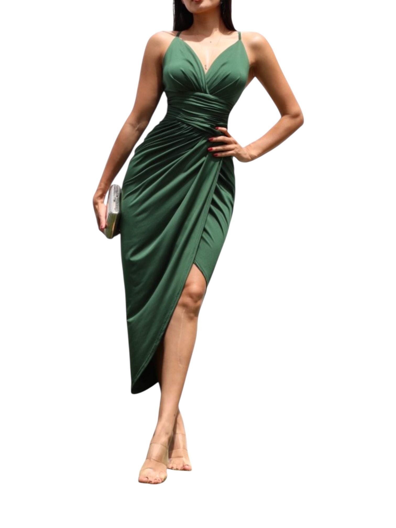 Vestido Verde Con Fruncido - Image 2