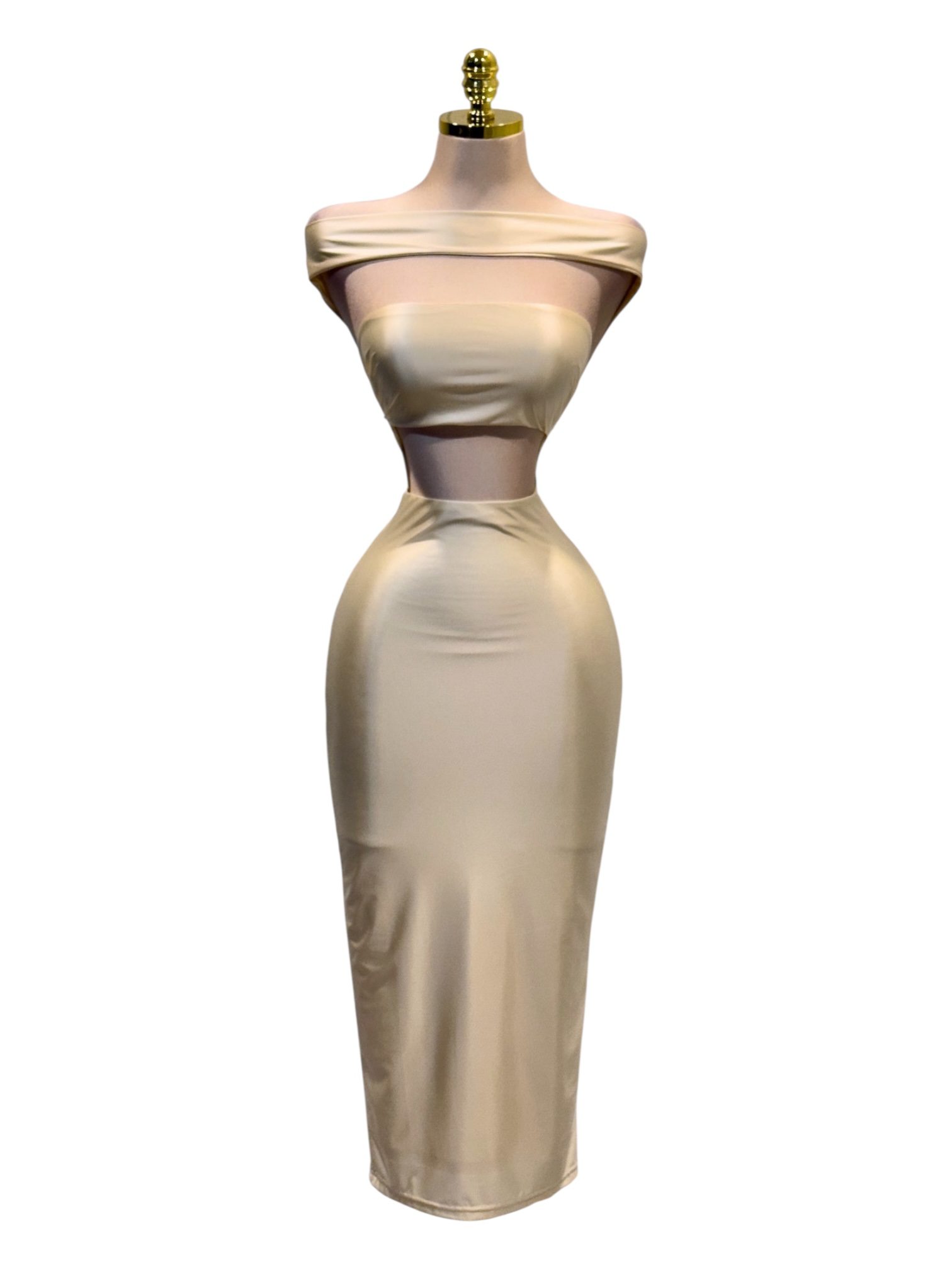 Vestido Beige De Licra - Image 2