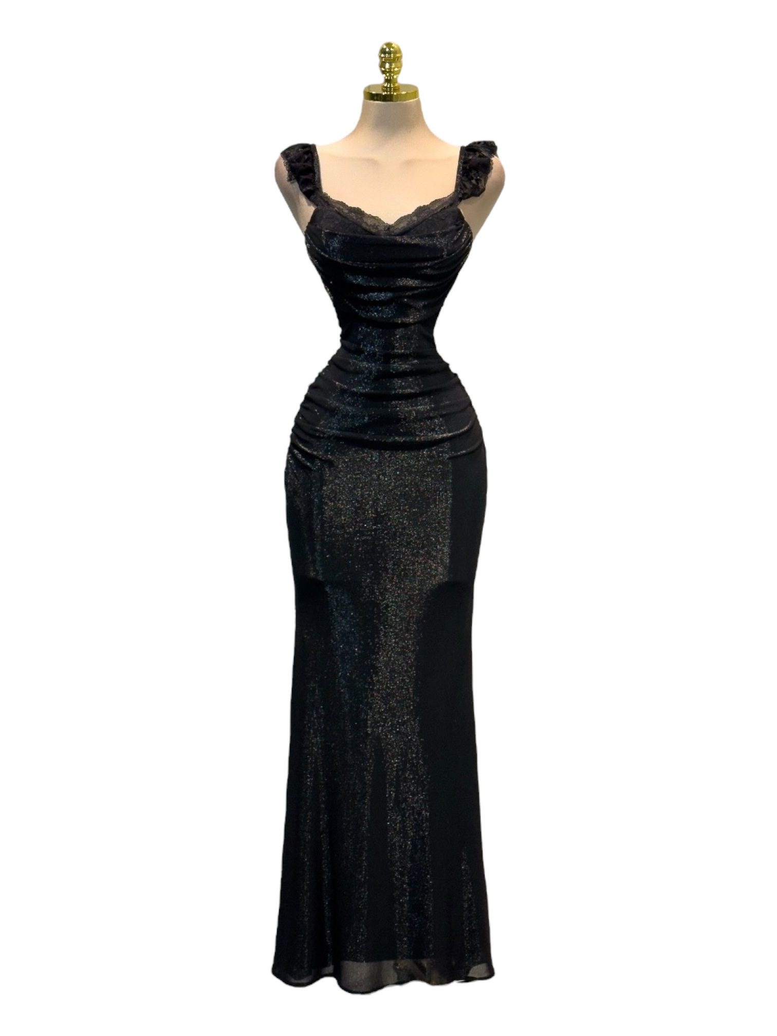 Vestido Negro Con Tirantes Anchos - Image 2