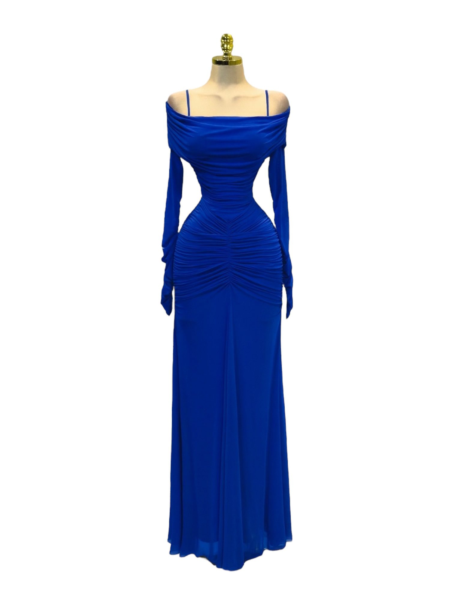 Vestido Azul Largo De Licra - Image 2