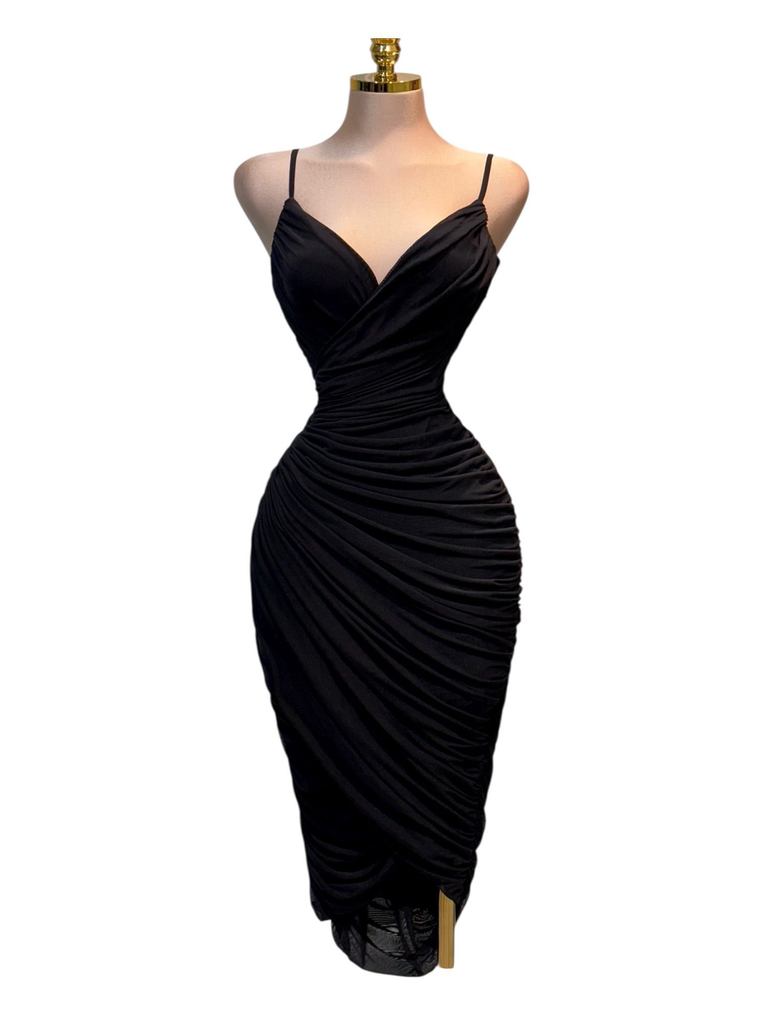 Vestido Negro Con Fruncido - Image 2
