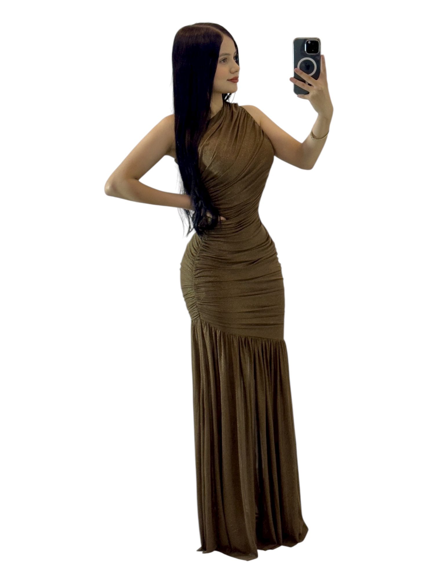 Vestido Moka Asimétrico Con Drapeado - Image 2