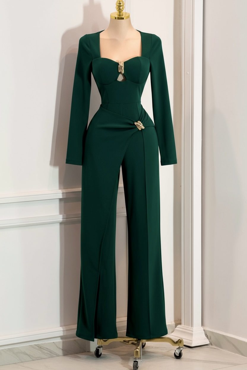 Palazzo Verde Con Detalle Dorado - Image 4