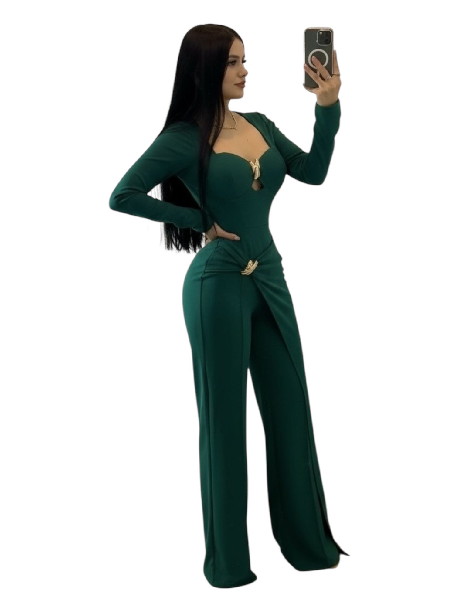 Palazzo Verde Con Detalle Dorado - Image 3