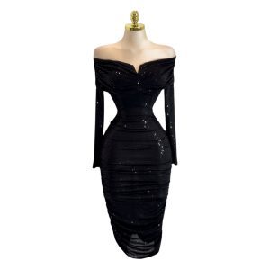 Vestido Negro Con Brillos