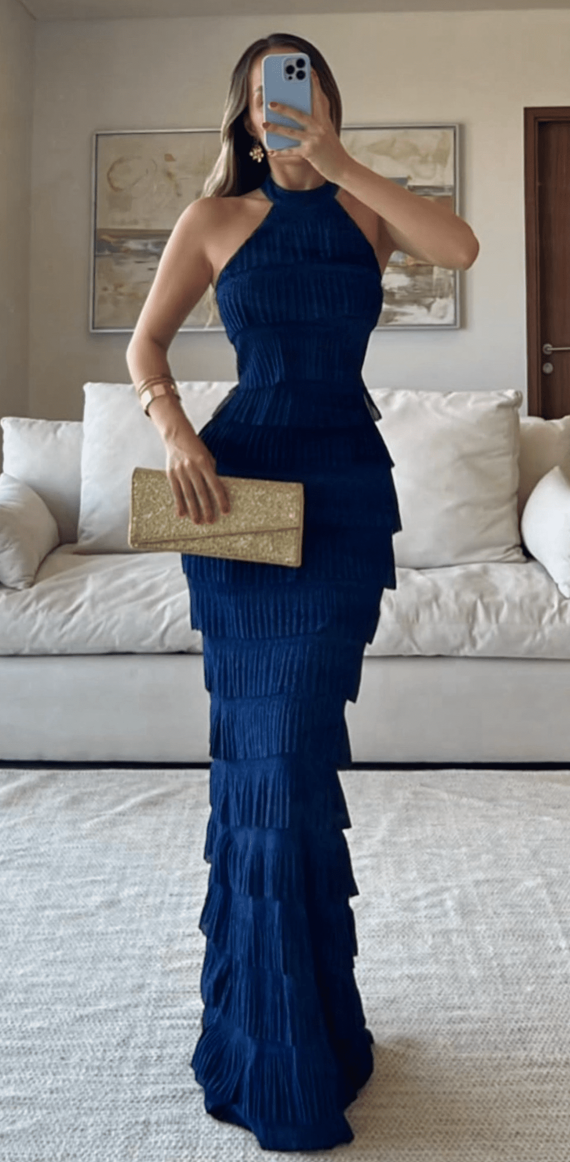 Vestido Azul Con Olanes - Image 4