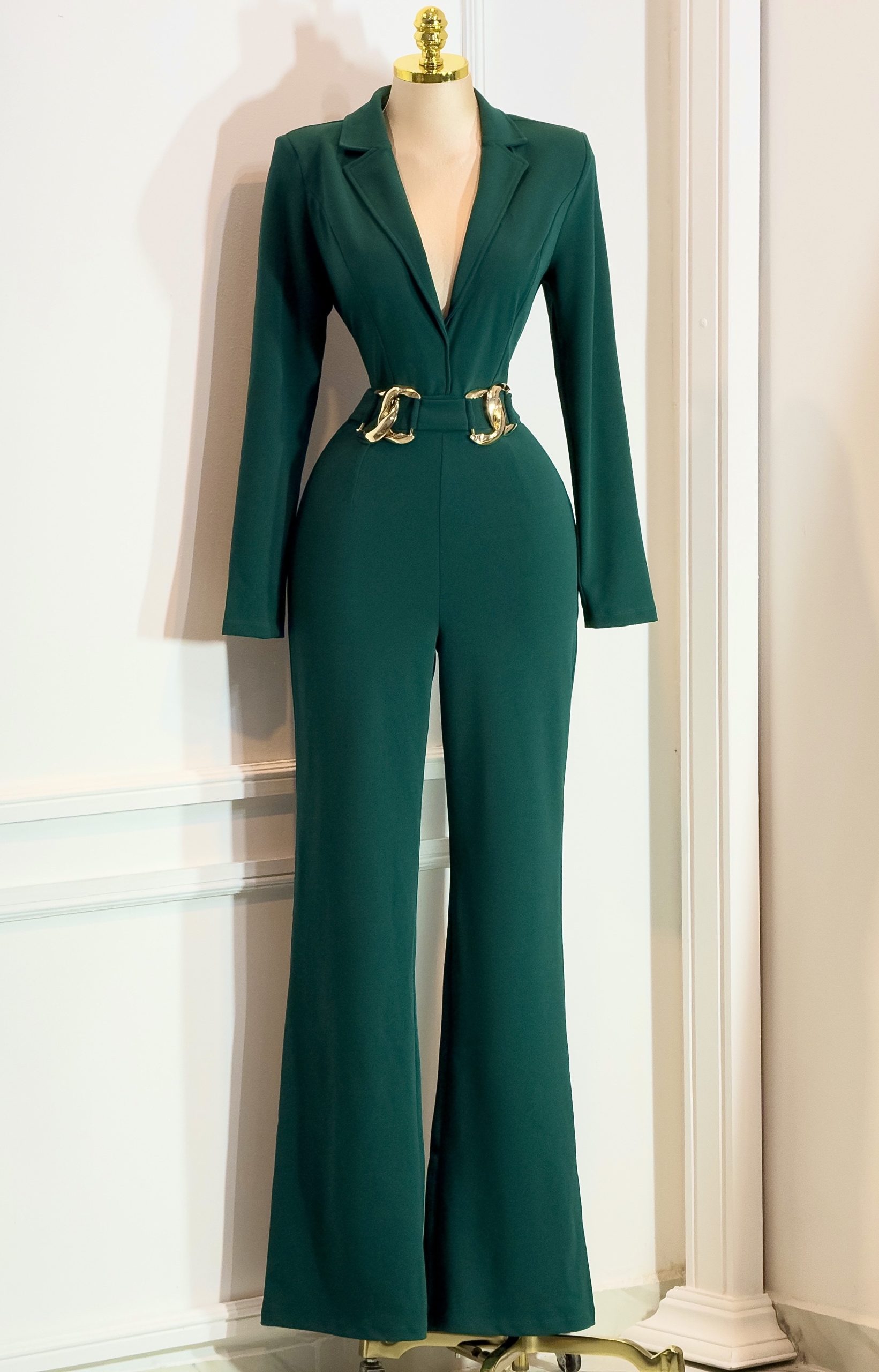 Palazzo Verde Con Cinturones Dorados - Image 4