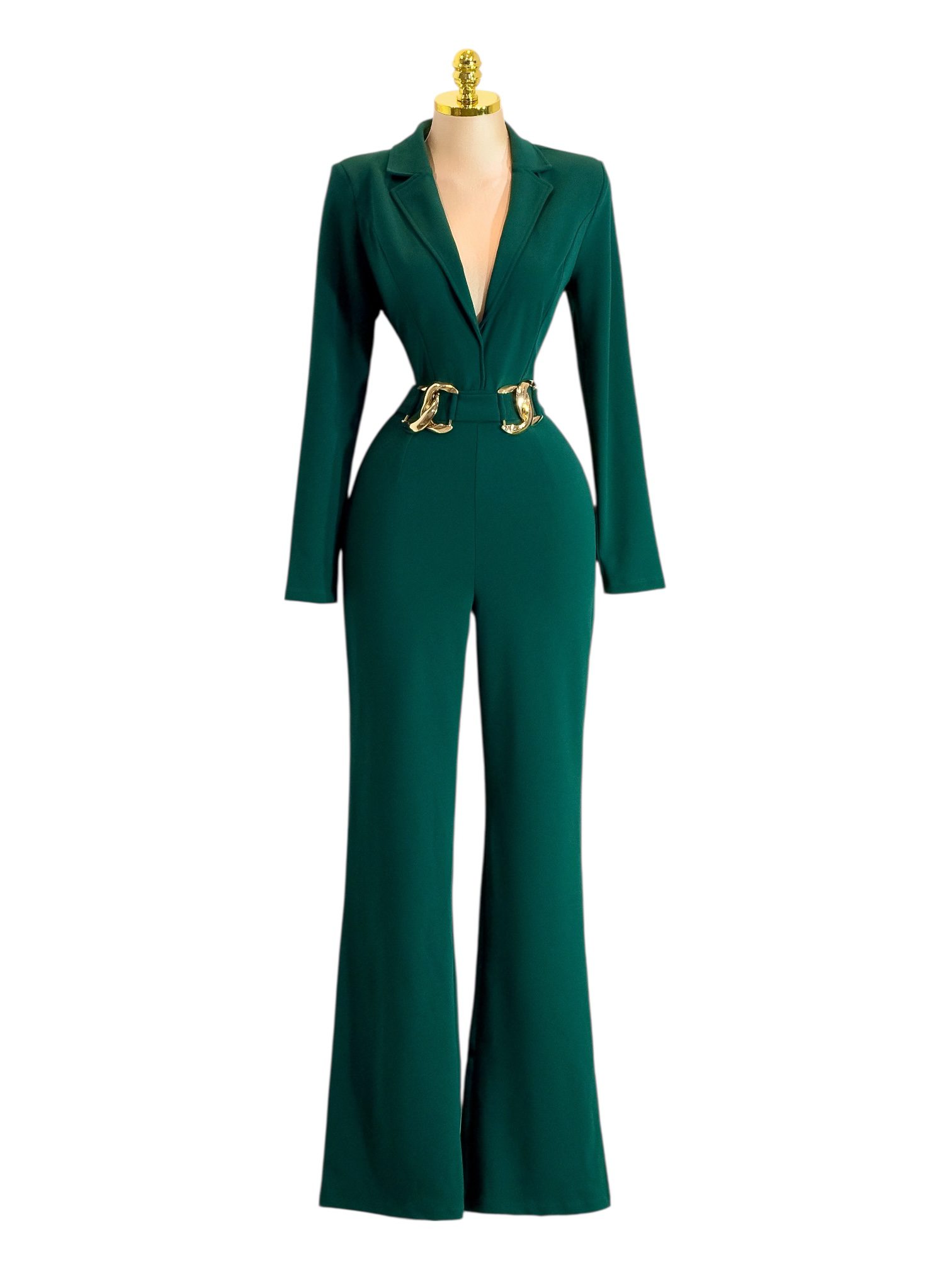 Palazzo Verde Con Cinturones Dorados - Image 2