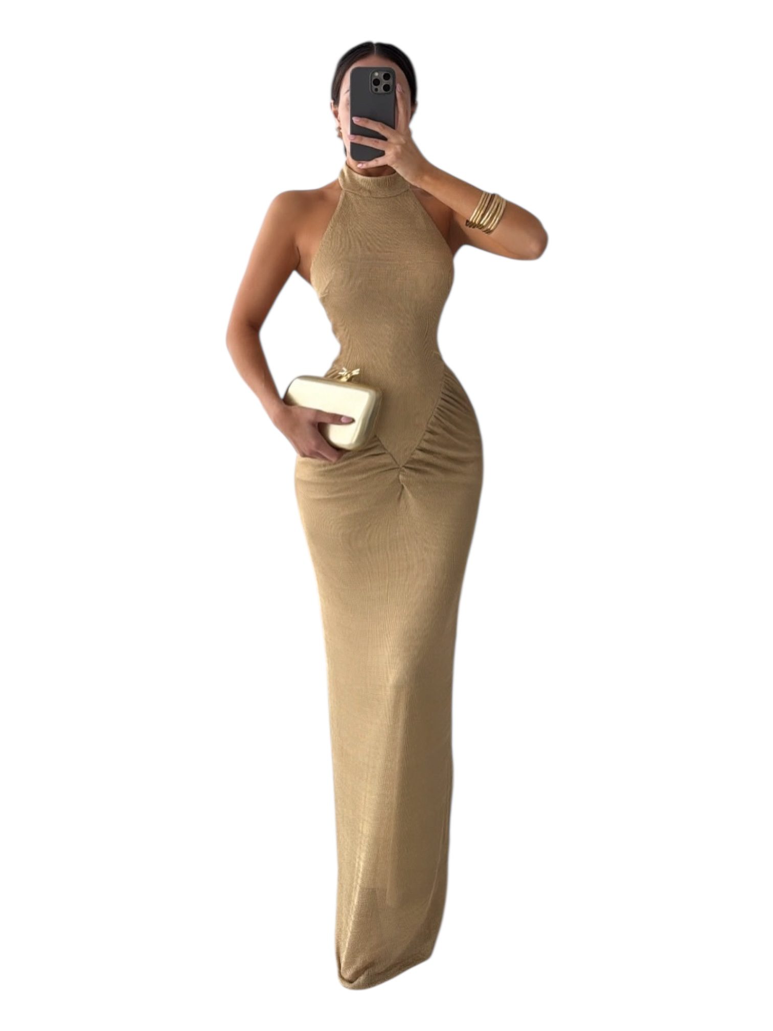 Vestido Negro Con Fruncido - Image 3