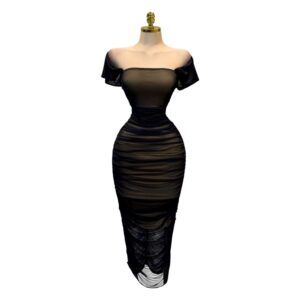 Vestido Negro Drapeado