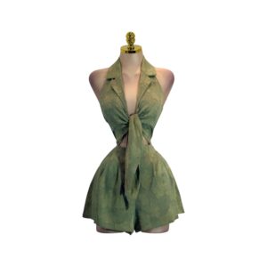 Jumper Verde Olivo Tipo Halter Con Aberturas Laterales