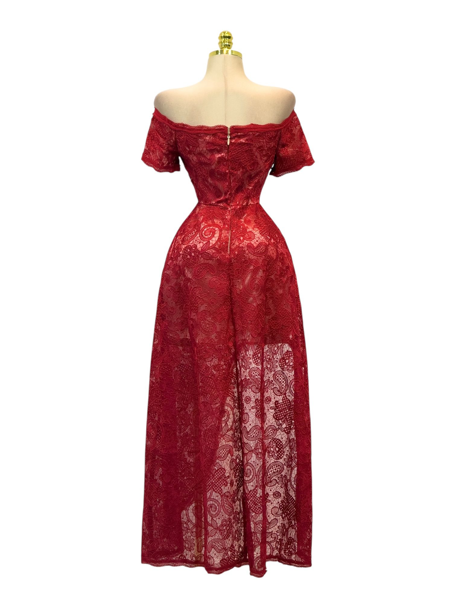 Vestido Rojo De Encaje - Image 3