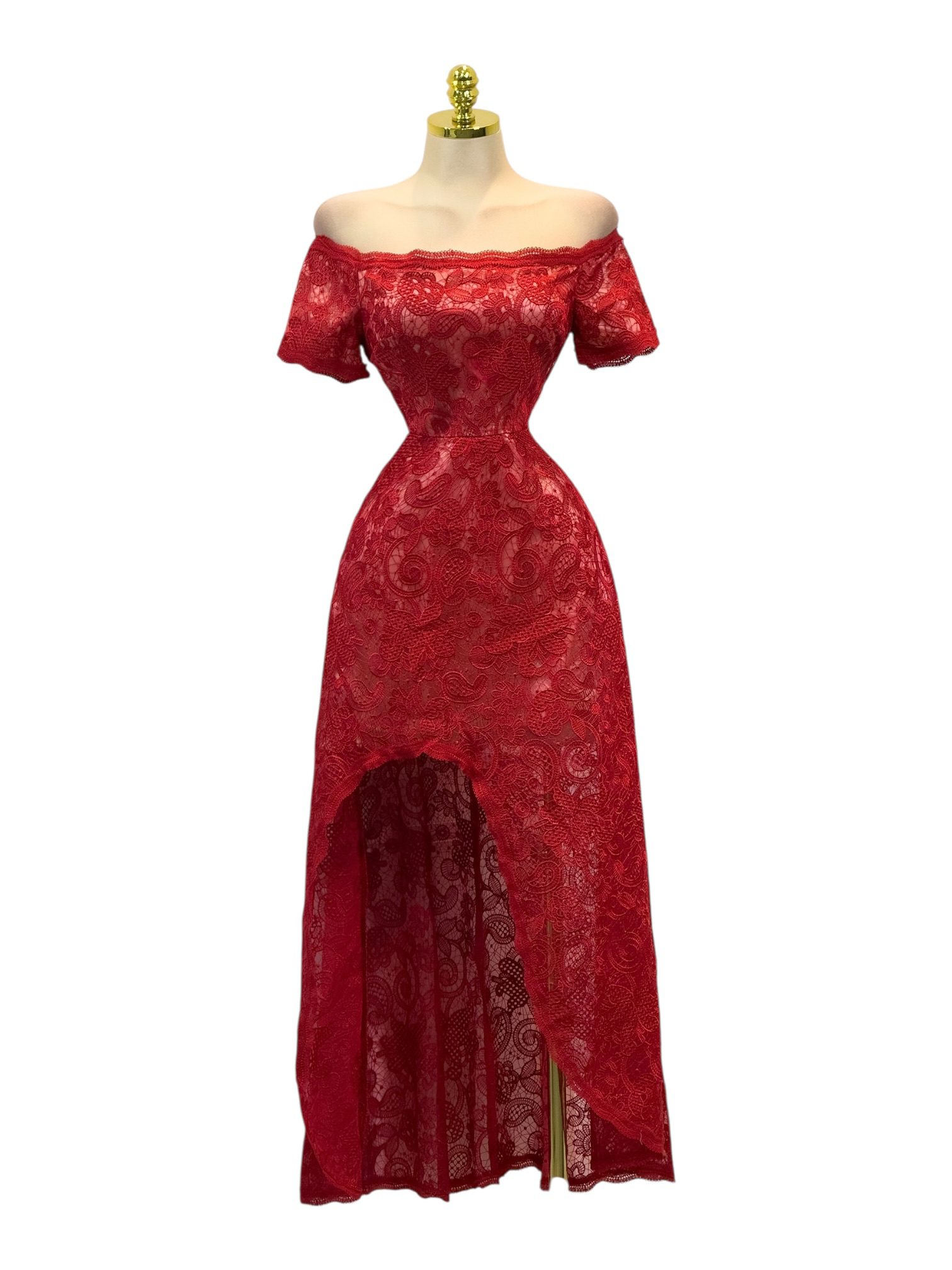 Vestido Rojo De Encaje - Image 2