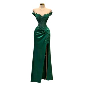 Vestido Verde Esmeralda De Satin