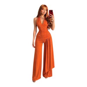 Palazzo Naranja Halter Y Drappeado Moderno