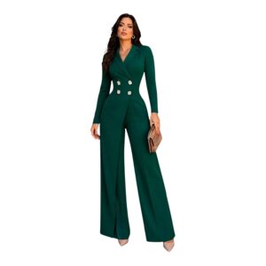 Palazzo Verde Esmeralda Tipo Blazer Con Botonadura Dorada