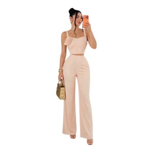 Conjunto Rosa Con Flor En El Hombro