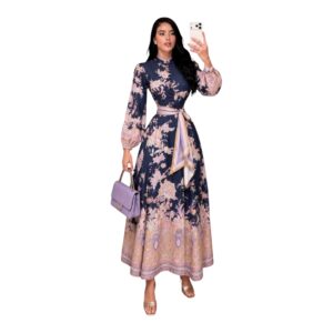 Vestido Azul Floreado Con Botones