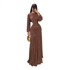 Vestido Moka Con Magna Larga