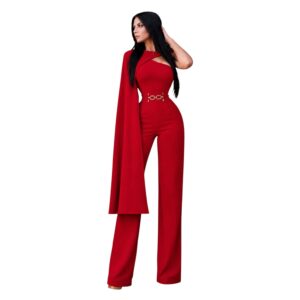 Palazzo Rojo De Un Hombro Con Capa