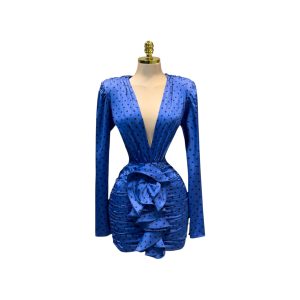 Vestido Azul Con Lunares