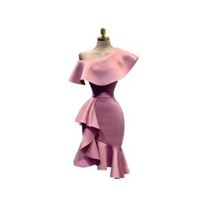 Vestido Rosa Con Olan