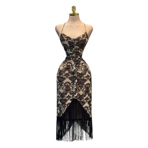 Vestido Estampado Con Flecos