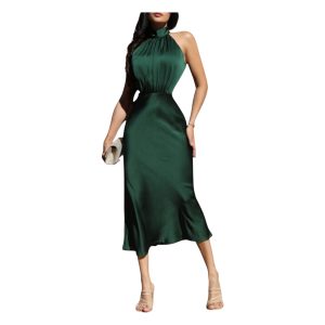 Vestido Verde De Satin
