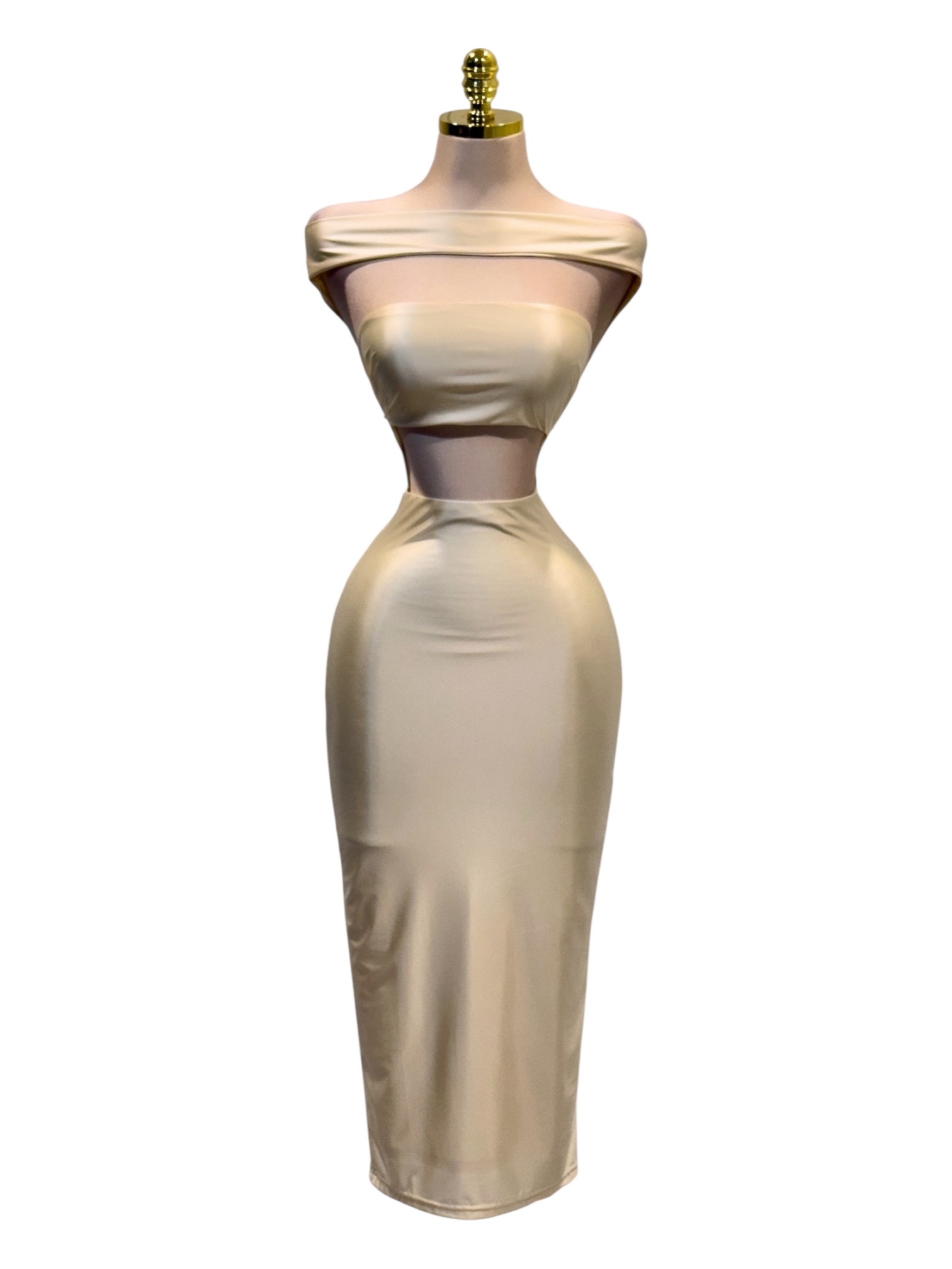 Vestido Beige De Licra - Image 2