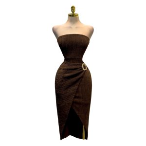 Vestido Café Strapless