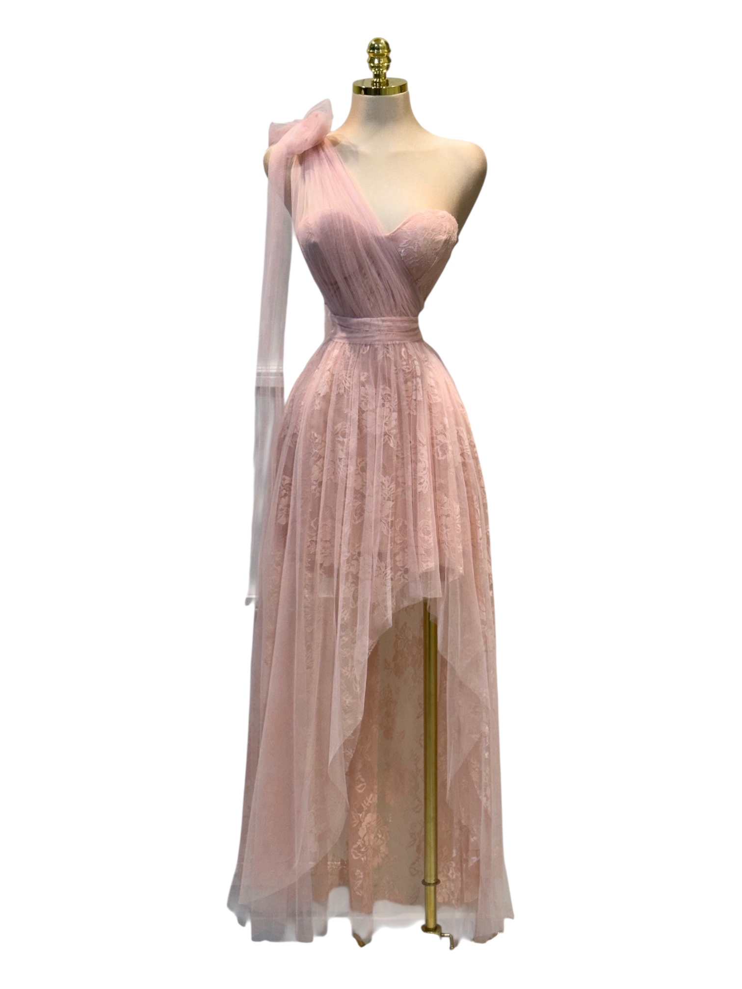 Vestido Rosa De Encaje - Image 2