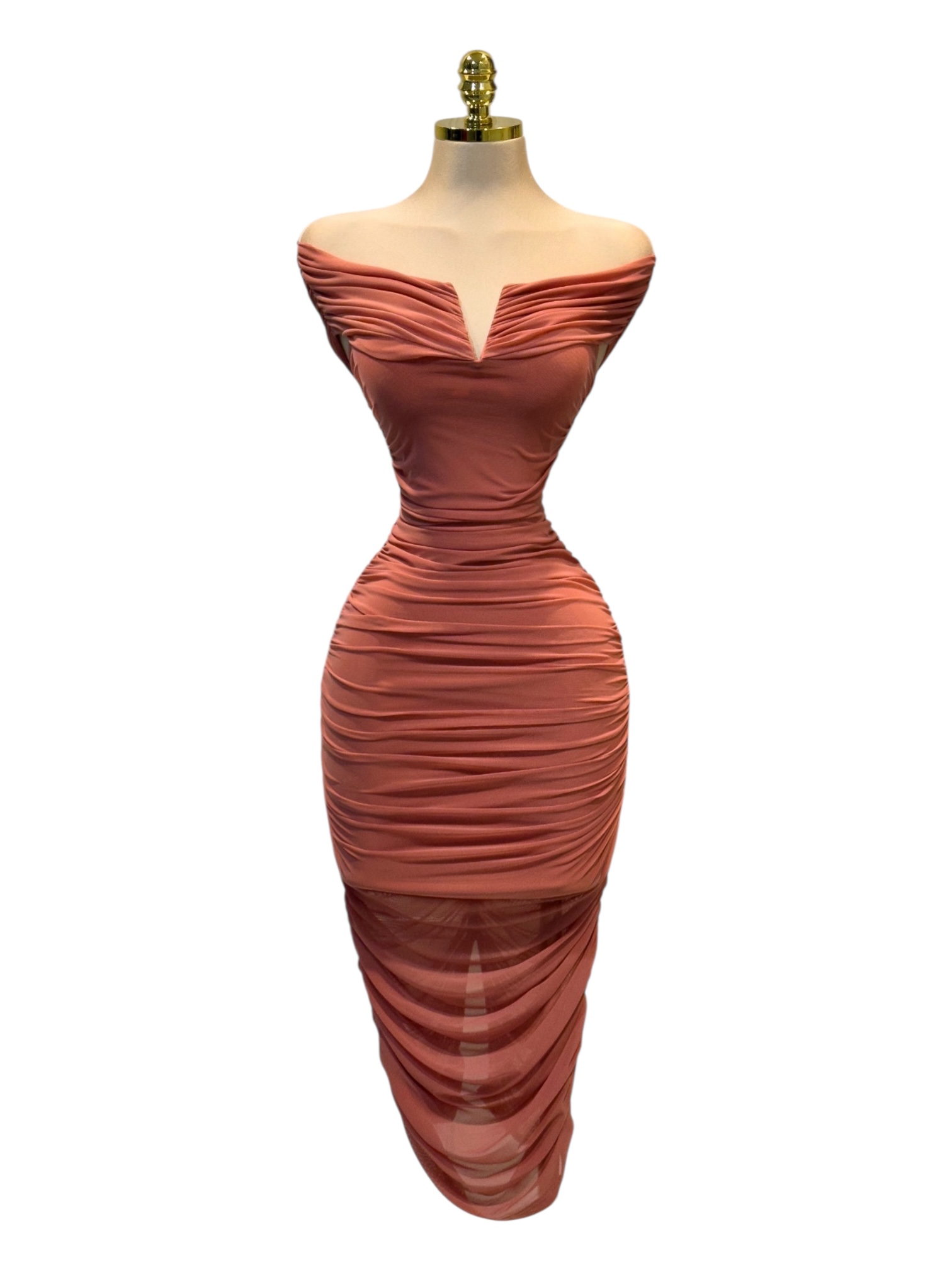 Vestido Mauve Midi Con Escote Bardot - Image 2