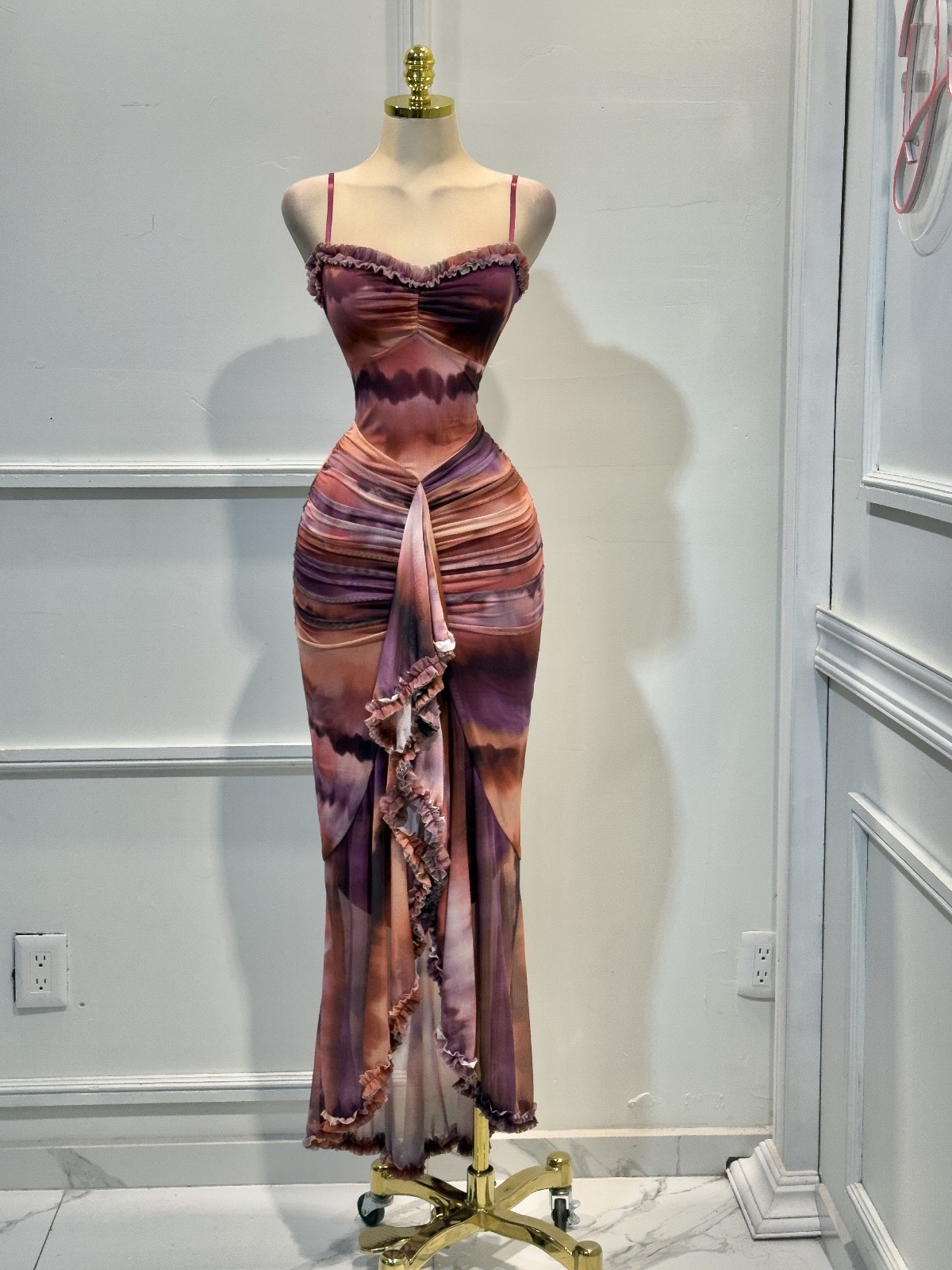 Vestido Estampado Multicolor Con Tirantes - Image 4