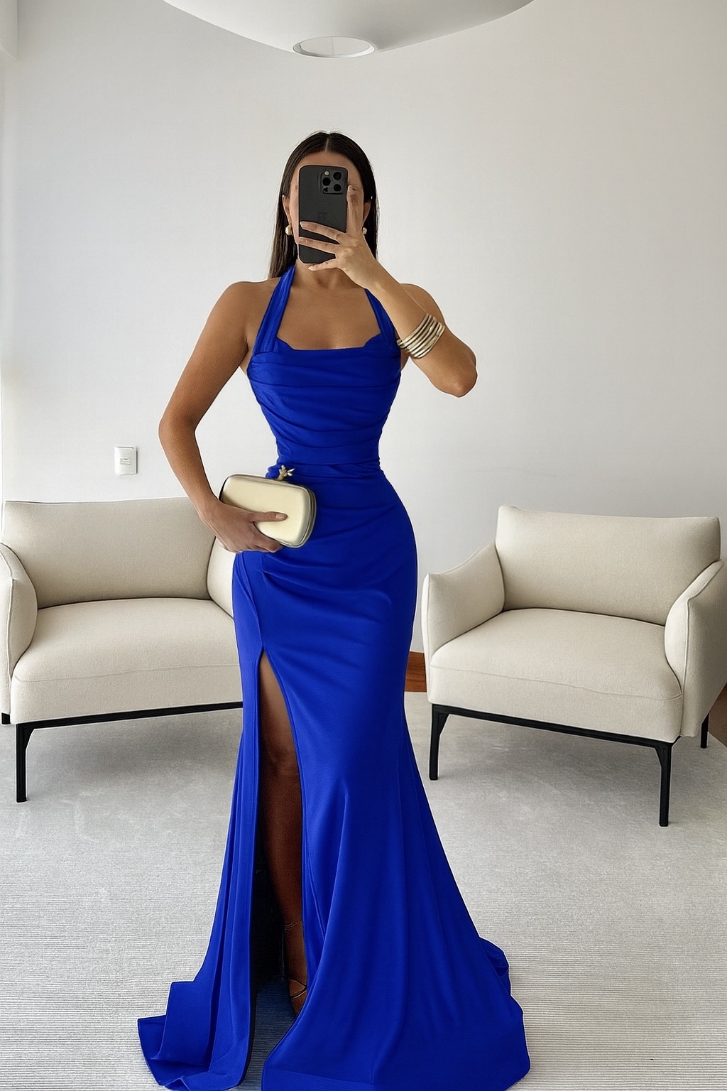 Vestido Azul Royal Largo - Image 4