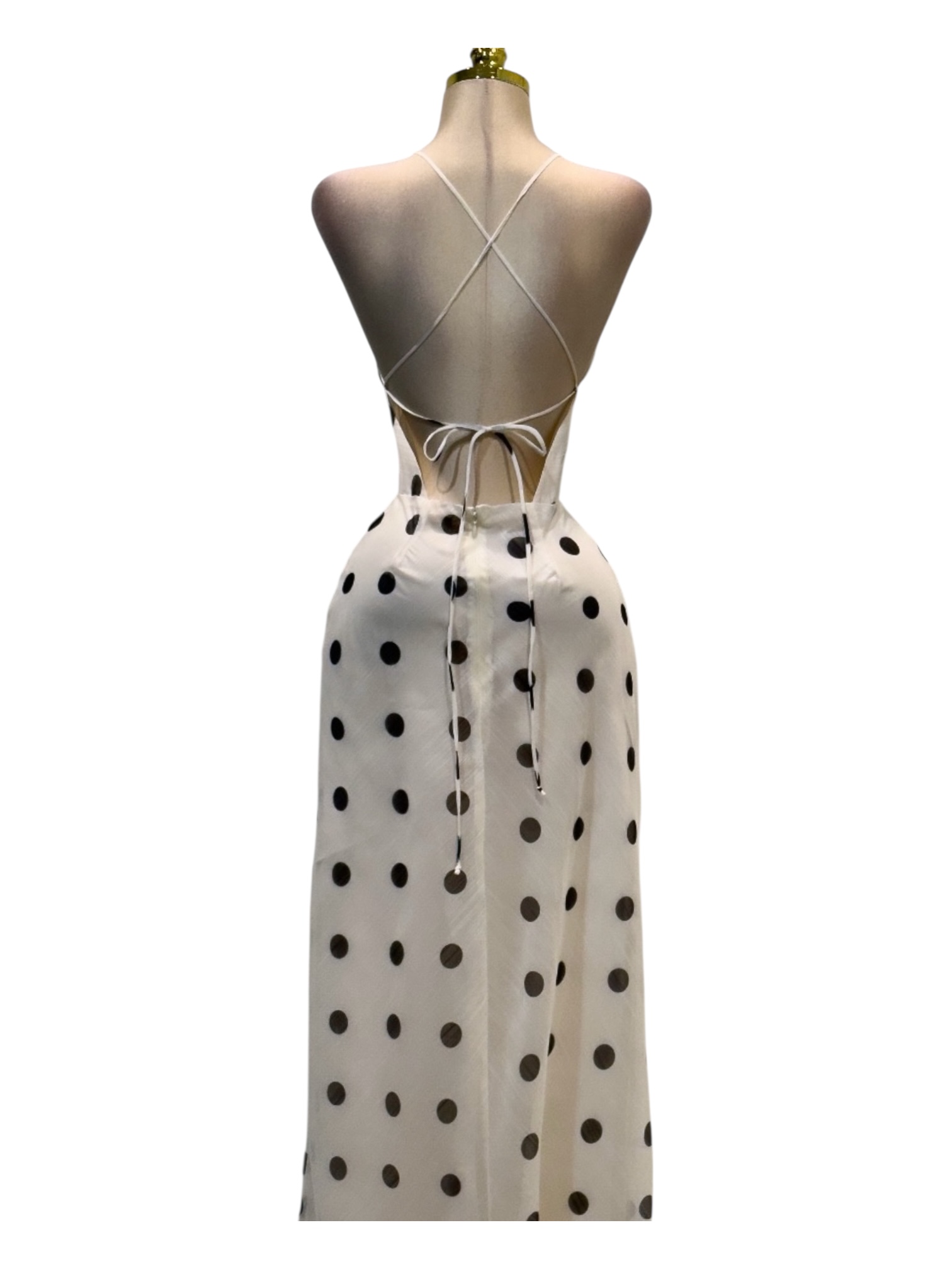 Vestido Blanco Con Lunares Negros - Image 3