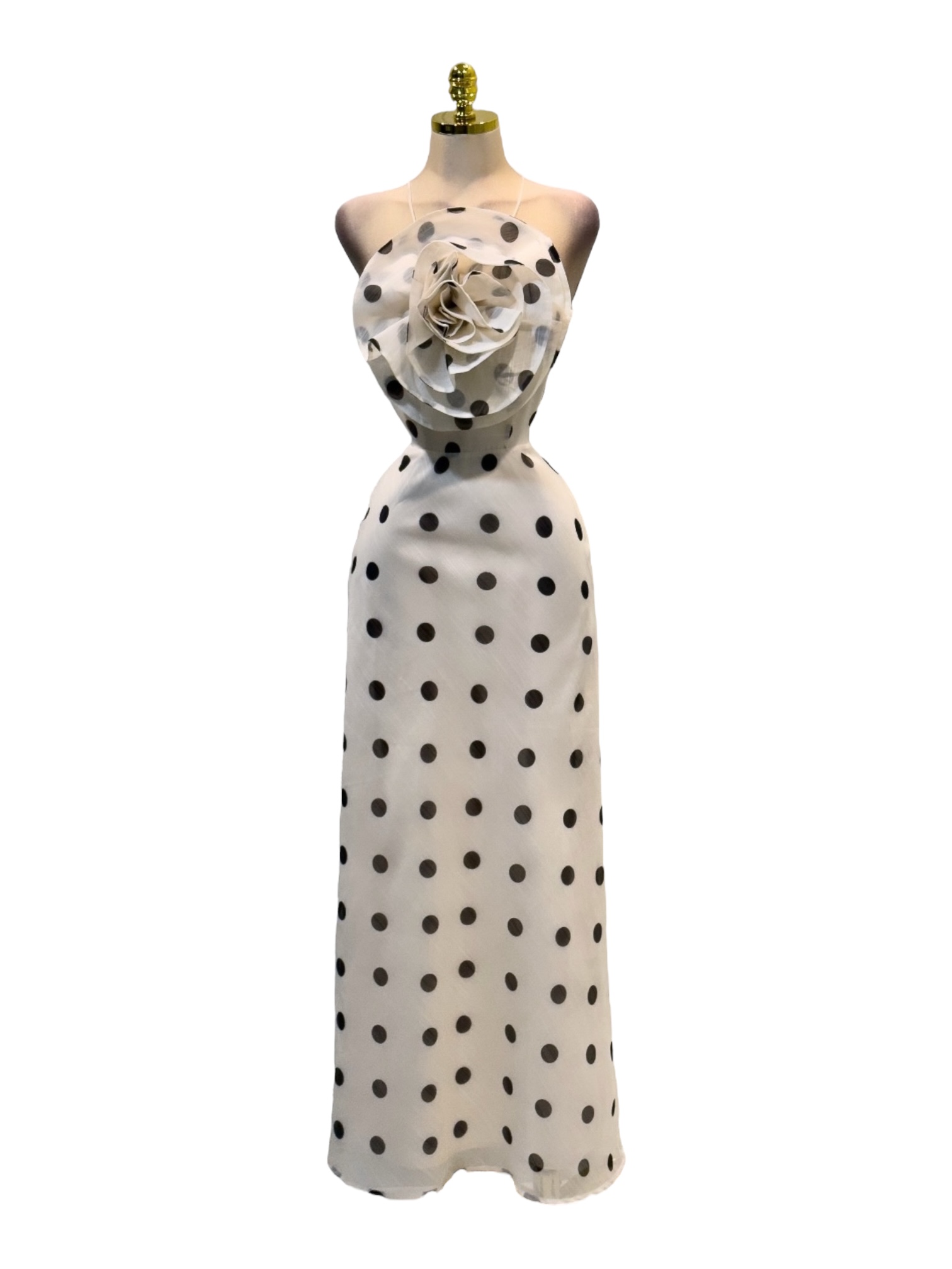 Vestido Blanco Con Lunares Negros - Image 2