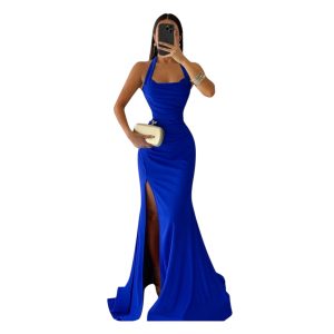 Vestido Azul Royal Largo