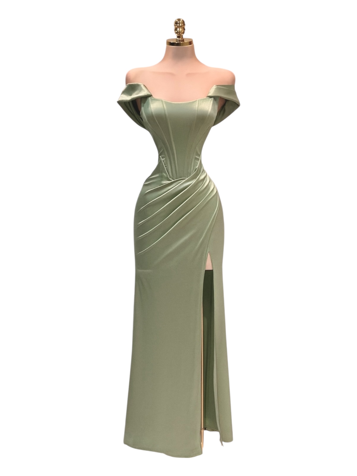 Vestido Verde Satinado - Image 2