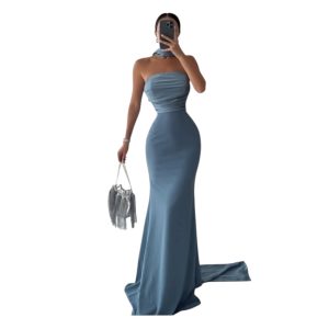Vestido Azul Strapless
