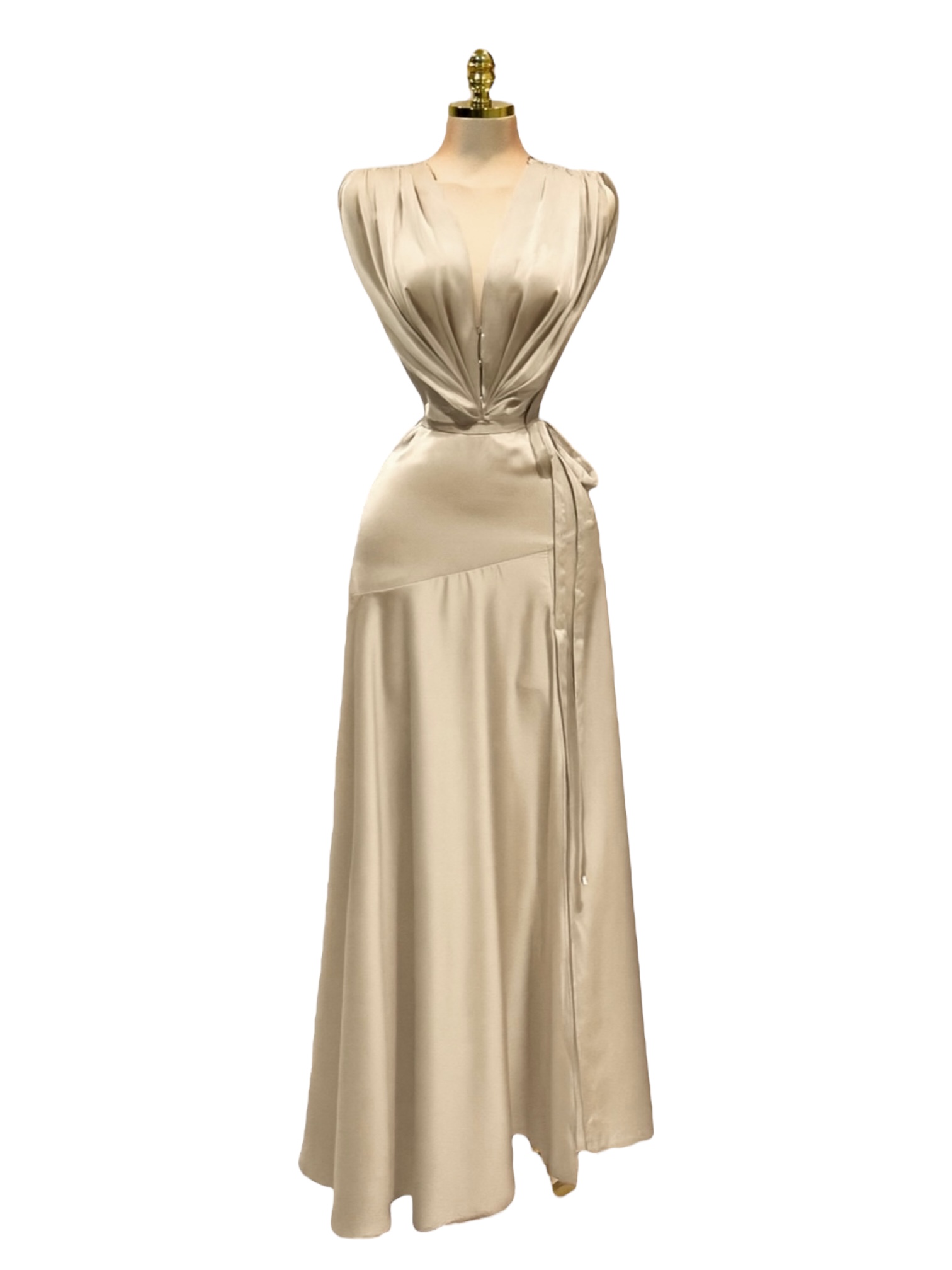 Vestido Champagne Satinado - Image 2