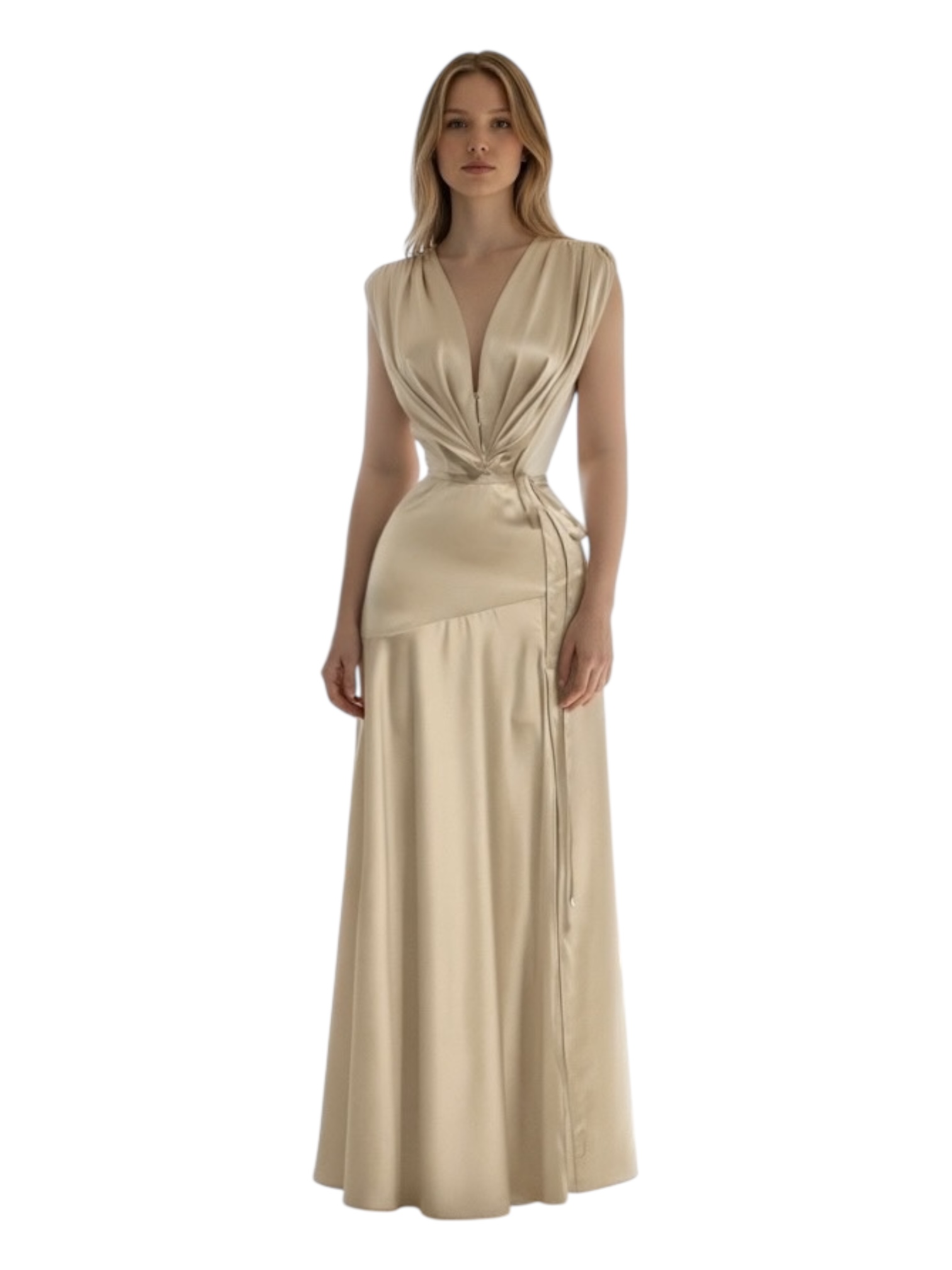 Vestido Champagne Satinado - Image 3
