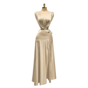 Vestido Champagne Satinado