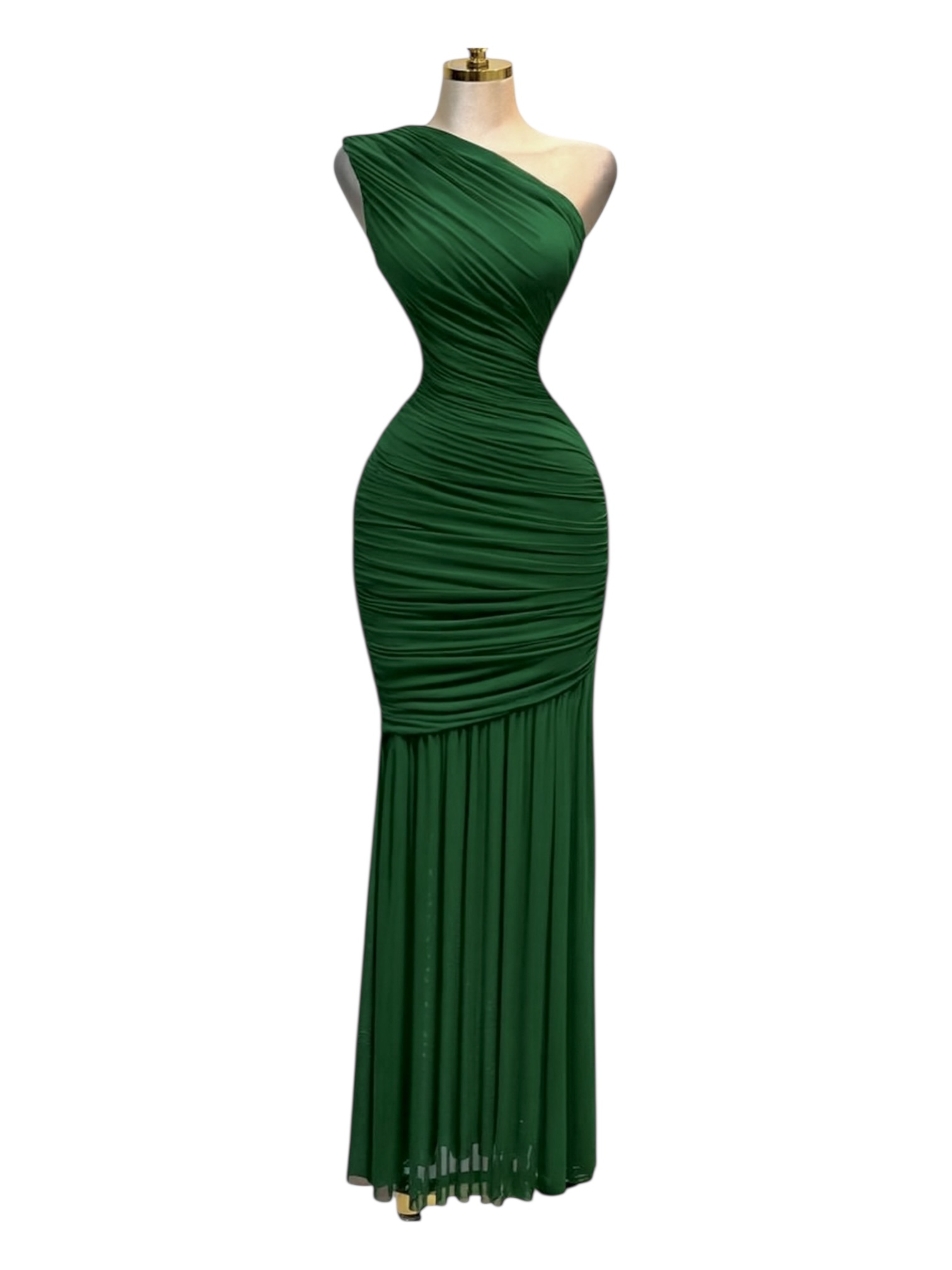 Vestido Verde Esmeralda Asimétrico - Image 2