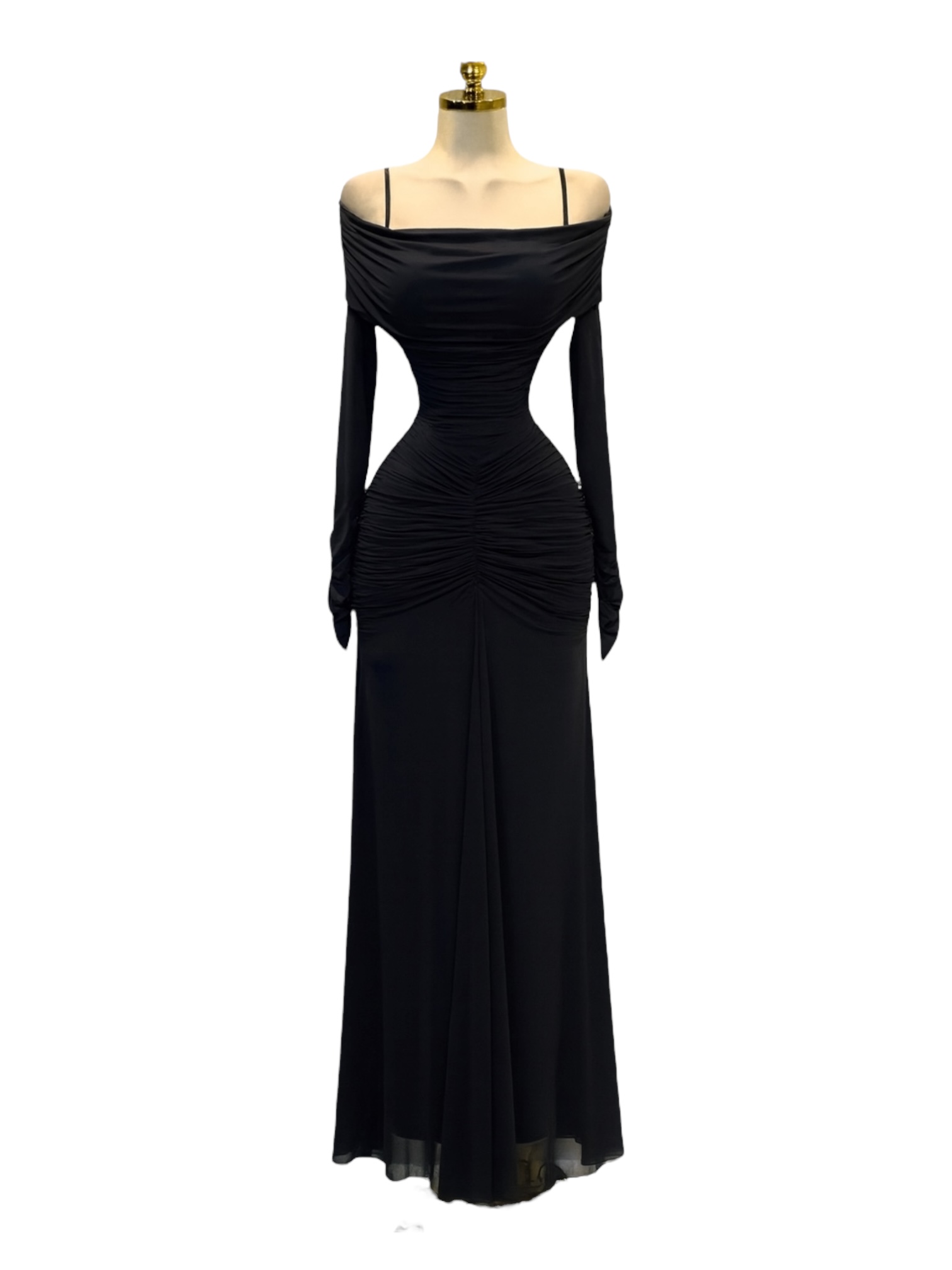 Vestido Negro Con Mangas Largas - Image 2