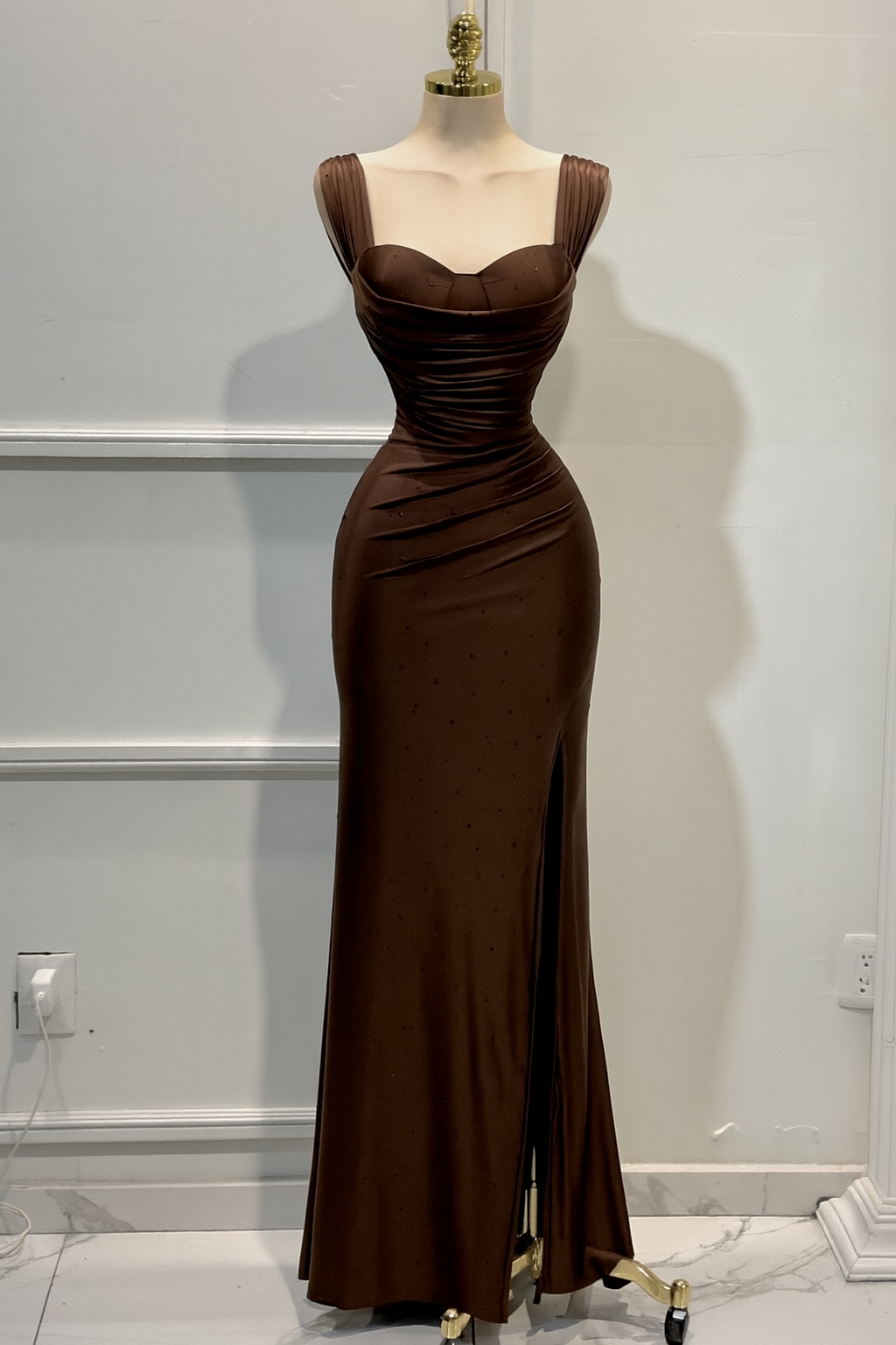 Vestido Cafe Con Piedras - Image 4