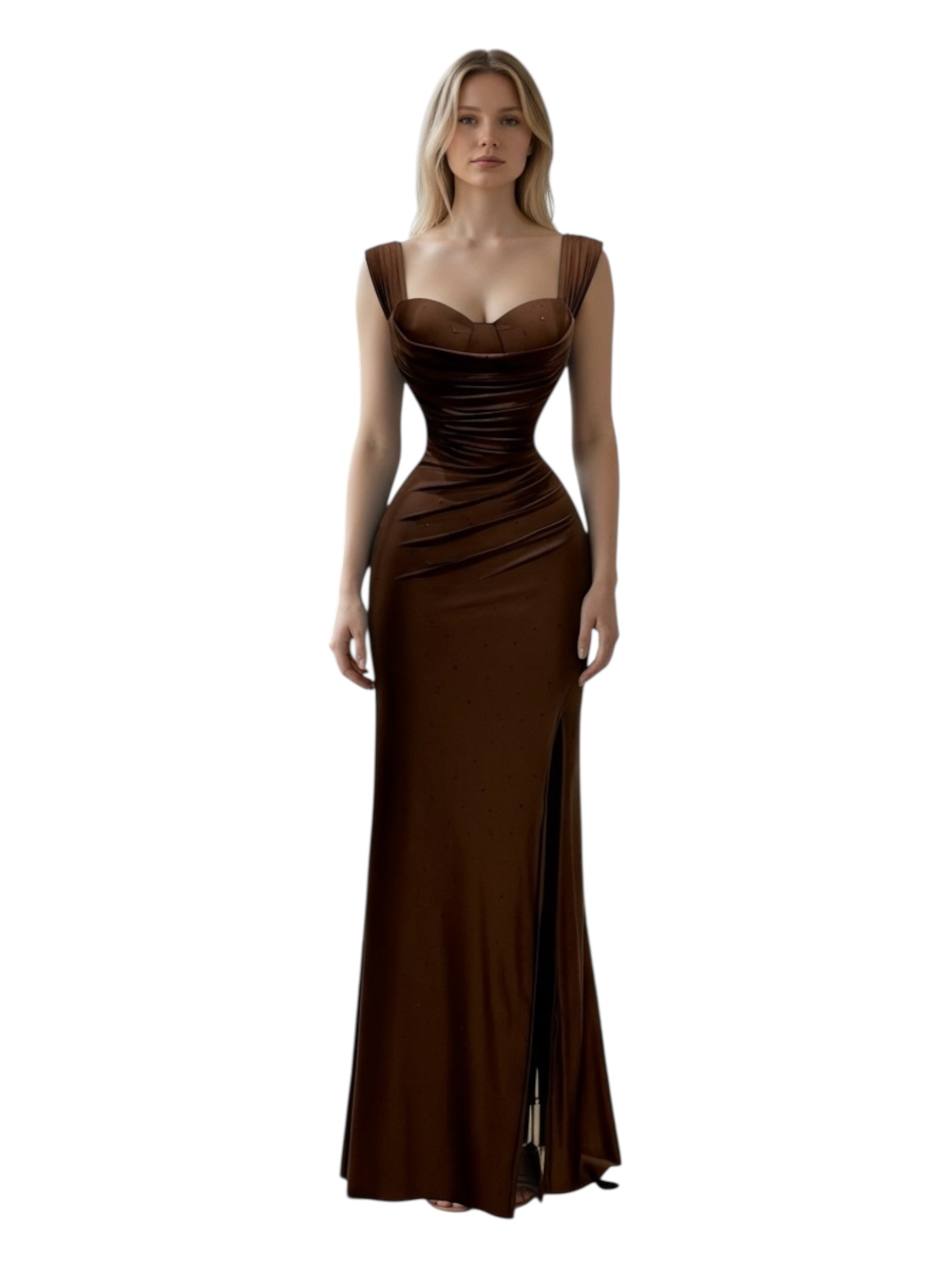 Vestido Cafe Con Piedras - Image 3