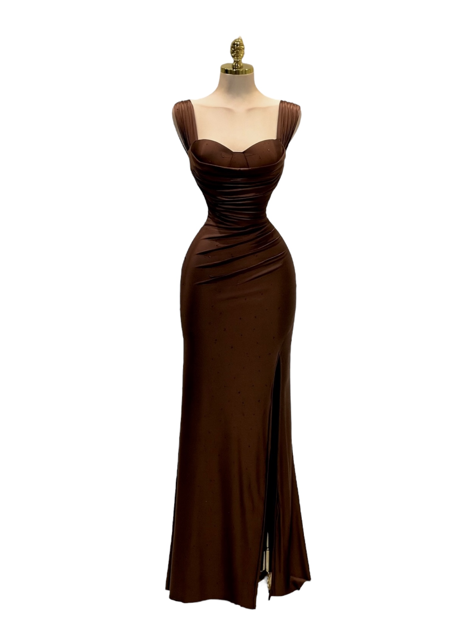 Vestido Cafe Con Piedras - Image 2