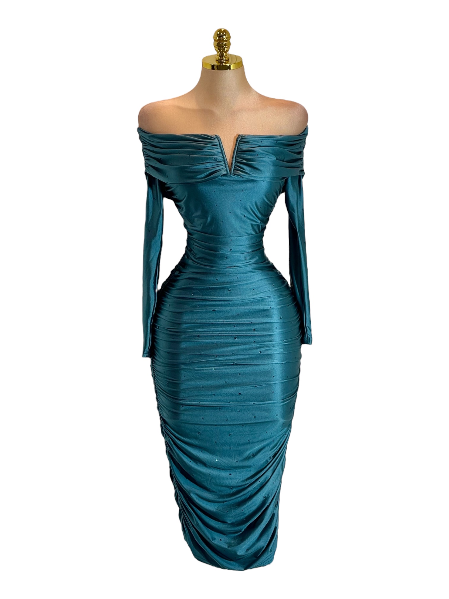 Vestido Azul Con Piedras - Image 2